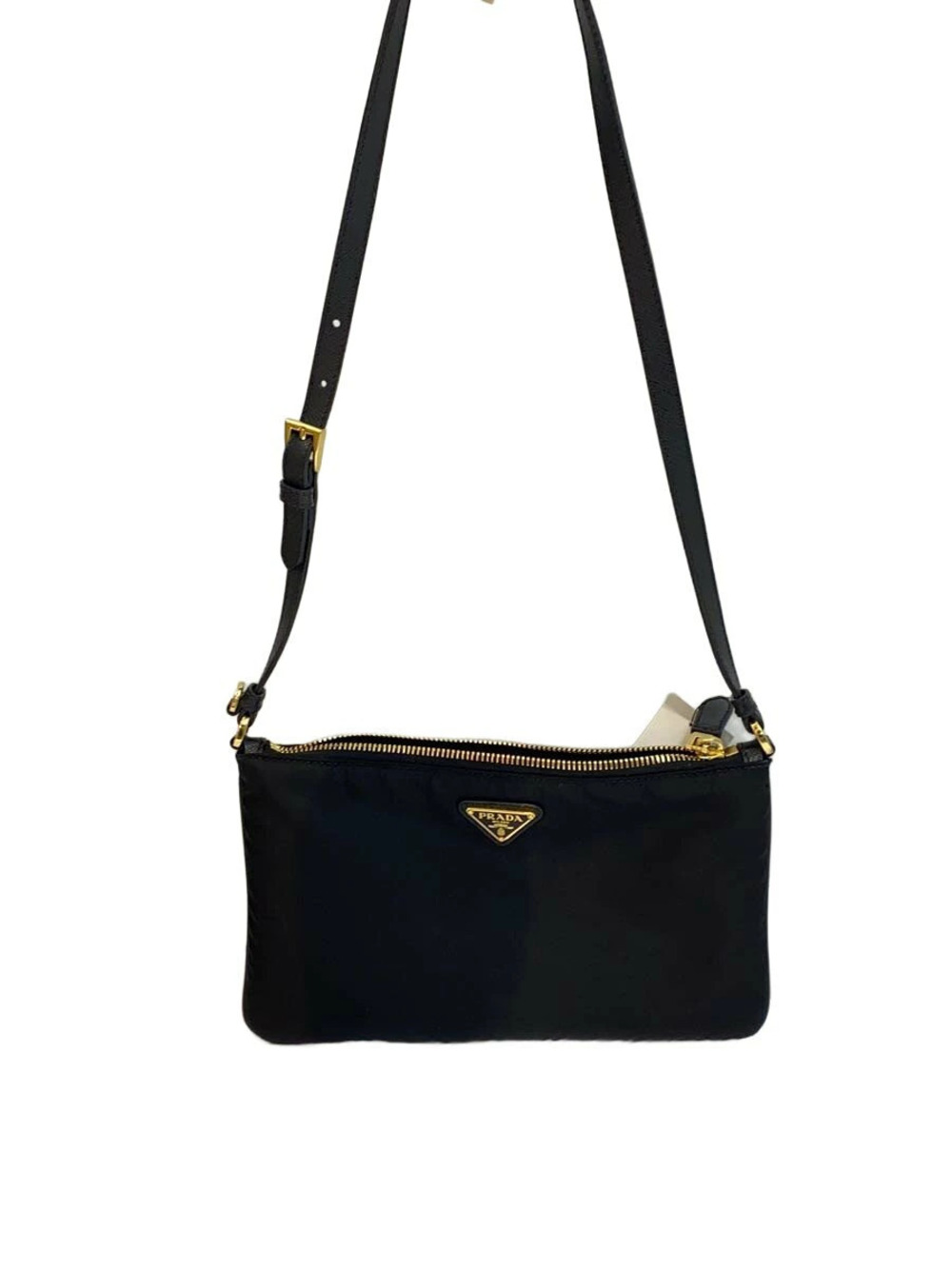Prada Tessuto Saffiano Leather Shoulder Bag Black